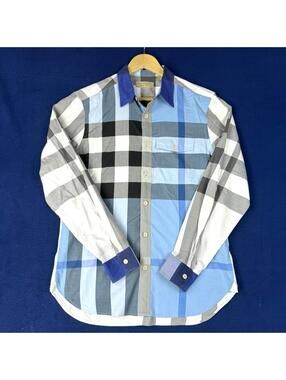 Burberry London Clandon Plaid Regular Fit Button Down Shirts Men M Nova Check